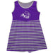 Abilene Christian Wildcats ACU Vive La Fete Girls Game Day Sleeveless Tank Dress Solid Purple Logo Stripes on Skirt