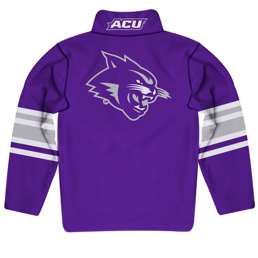 Abilene Christian Wildcats ACU Vive La Fete Game Day Purple Quarter Zip Pullover Stripes on Sleeves - Vive La Fête - Online Apparel Store
