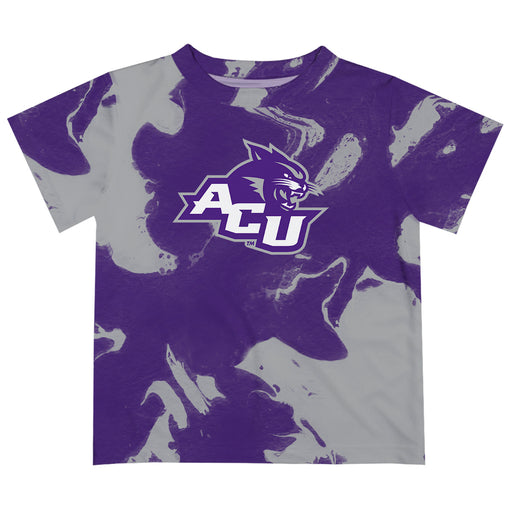 Abilene Christian University Wildcats ACU Vive La Fete Marble Boys Game Day Purple Short Sleeve Tee