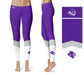 Abilene Christian Wildcats Vive La Fete Game Day Collegiate Ankle Color Block Women Purple White Yoga Leggings - Vive La Fête - Online Apparel Store
