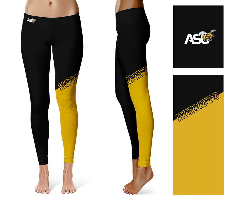 ASU Hornets Vive la Fete Game Day Collegiate Leg Color Block Women Black Gold Yoga Leggings - Vive La Fête - Online Apparel Store