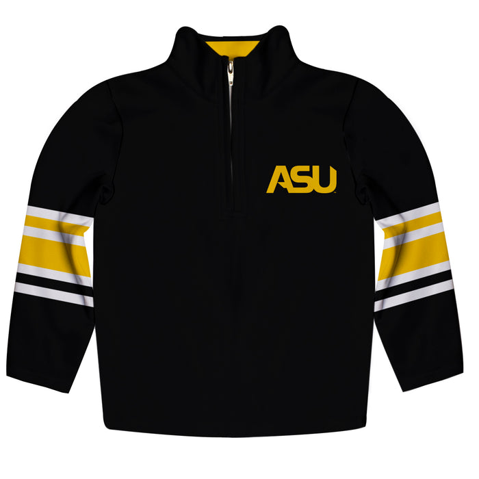 Alabama State Hornets Vive La Fete Game Day Black Quarter Zip Pullover Stripes on Sleeves - Vive La Fête - Online Apparel Store