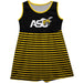 Alabama State Hornets Vive La Fete Girls Game Day Sleeveless Tank Dress Solid Black Logo Stripes on Skirt - Vive La Fête - Online Apparel Store
