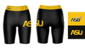 ASU Hornets Vive La Fete Game Day Logo on Thigh and Waistband Black and Gold Women Bike Short 9 Inseam" - Vive La Fête - Online Apparel Store