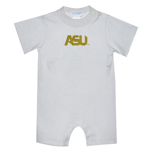 Alabama State Embroidered White Knit Short Sleeve Boys Romper