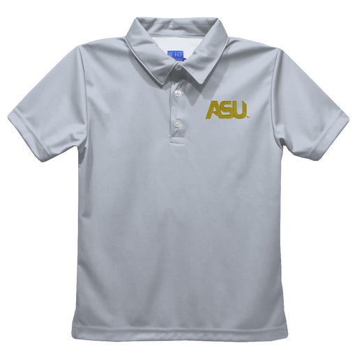 Alabama State  Hornets Embroidered Gray Short Sleeve Polo Box Shirt