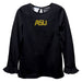 Alabama State Hornets Embroidered Black Knit Long Sleeve Girls Blouse