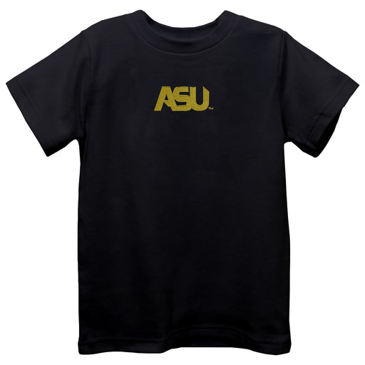 Alabama State Hornets  Embroidered Black knit Short Sleeve Boys Tee Shirt