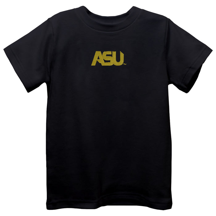 Alabama State Hornets  Embroidered Black knit Short Sleeve Boys Tee Shirt