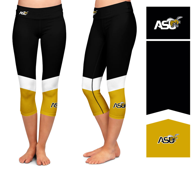 ASU Hornets Vive La Fete Game Day Collegiate Ankle Color Block Women Black Gold Capri Leggings - Vive La Fête - Online Apparel Store