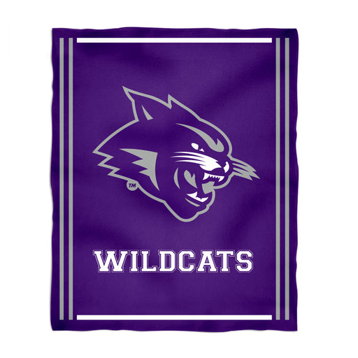 Abilene Christian Wildcats ACU Vive La Fete Kids Game Day Purple Plush Soft Minky Blanket 36 x 48 Mascot