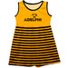 Adelphi University Panthers Vive La Fete Girls Game Day Sleeveless Tank Dress Solid Gold Logo Stripes on Skirt