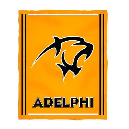 Adelphi University Panthers Vive La Fete Kids Game Day Gold Plush Soft Minky Blanket 36 x 48 Mascot