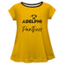 Adelphi Panthers Vive La Fete Girls Game Day Short Sleeve Gold Top with School Logo and Name