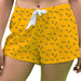 Adelphi Panthers Vive La Fete Game Day All Over Logo Women Gold Lounge Shorts