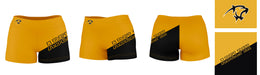 Adelphi Panthers Vive La Fete Game Day Collegiate Leg Color Block Women Gold Black Optimum Yoga Short - Vive La Fête - Online Apparel Store