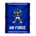 US Airforce Falcons Vive La Fete Kids Game Day Blue Plush Soft Minky Blanket 36 x 48 Mascot