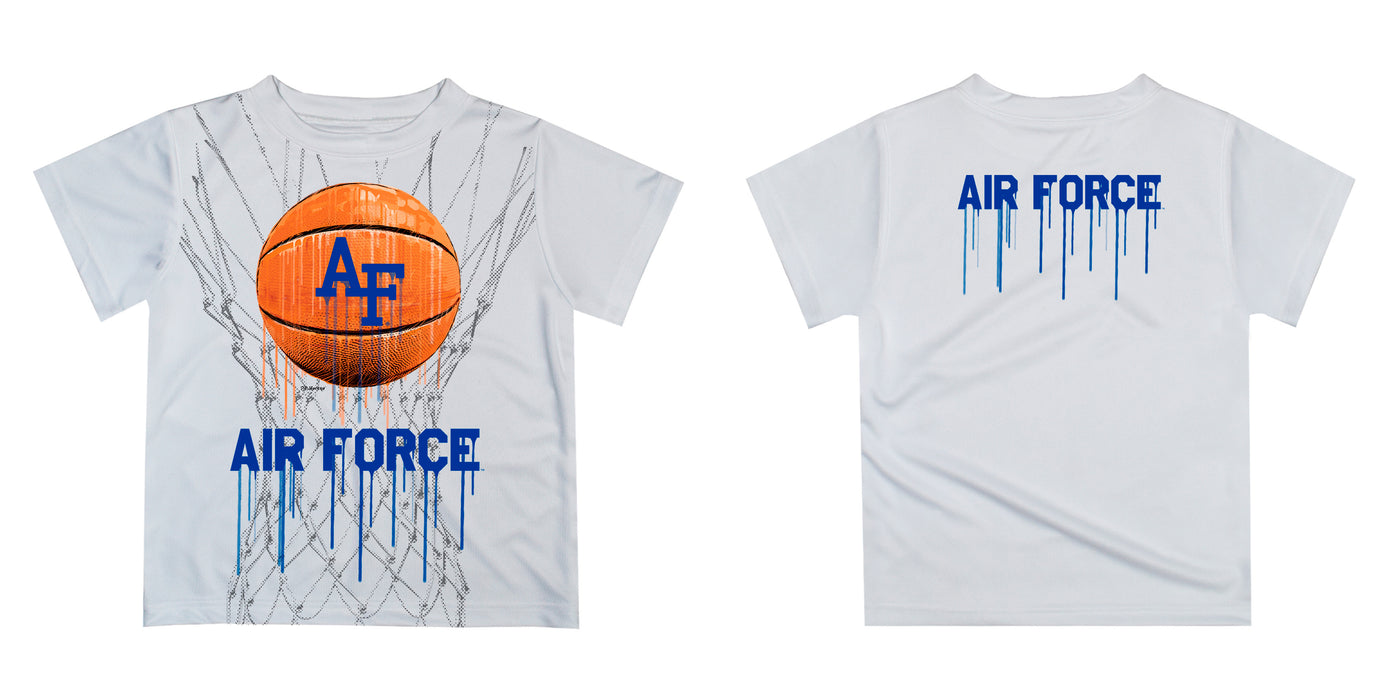 US Airforce Falcons Original Dripping Basketball Blue T-Shirt by Vive La Fete - Vive La Fête - Online Apparel Store