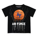 US Airforce Falcons Original Dripping Ball Black T-Shirt by Vive La Fete