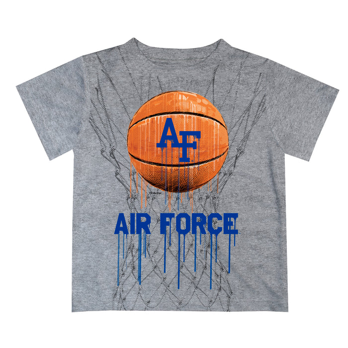 US Airforce Falcons Original Dripping Ball Gray T-Shirt by Vive La Fete