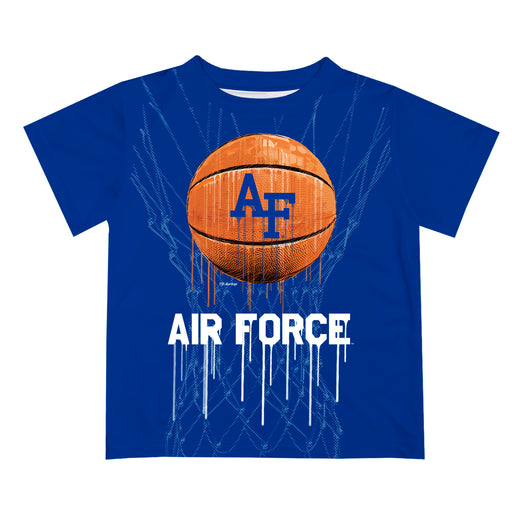 US Airforce Falcons Original Dripping Ball Blue T-Shirt by Vive La Fete