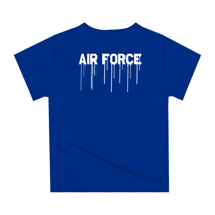 US Airforce Falcons Original Dripping Basketball Blue T-Shirt by Vive La Fete - Vive La Fête - Online Apparel Store