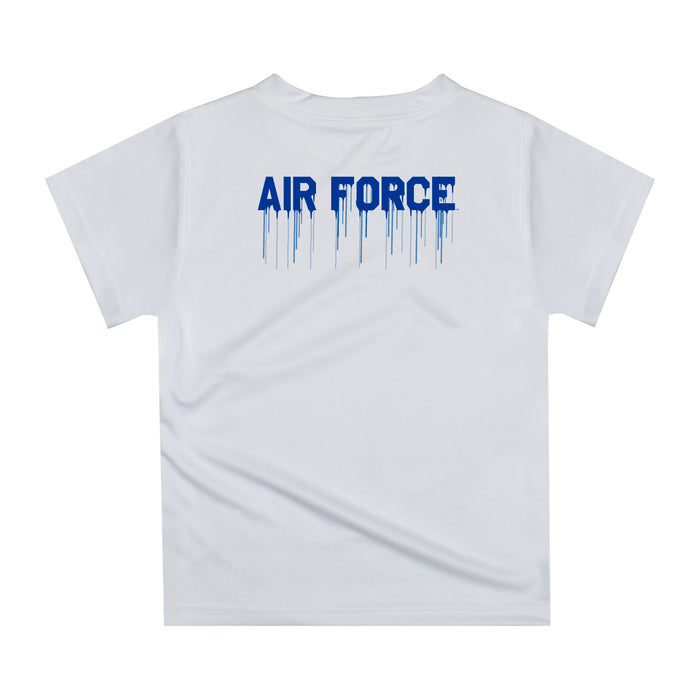 US Airforce Falcons Original Dripping Football Helmet Blue T-Shirt by Vive La Fete - Vive La Fête - Online Apparel Store