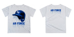 US Airforce Falcons Original Dripping Football Helmet Blue T-Shirt by Vive La Fete - Vive La Fête - Online Apparel Store