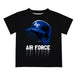 US Airforce Falcons Original Dripping Football Helmet Black T-Shirt by Vive La Fete