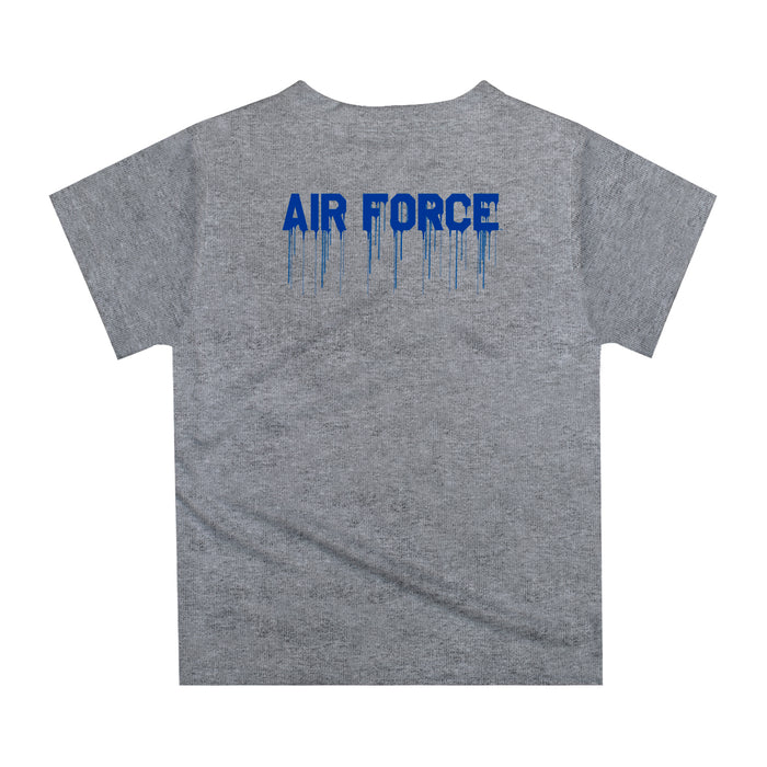 US Airforce Falcons Original Dripping Football Helmet Blue T-Shirt by Vive La Fete - Vive La Fête - Online Apparel Store
