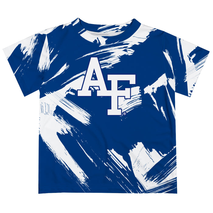 US Airforce Falcons Vive La Fete Boys Game Day Blue Short Sleeve Tee Paint Brush