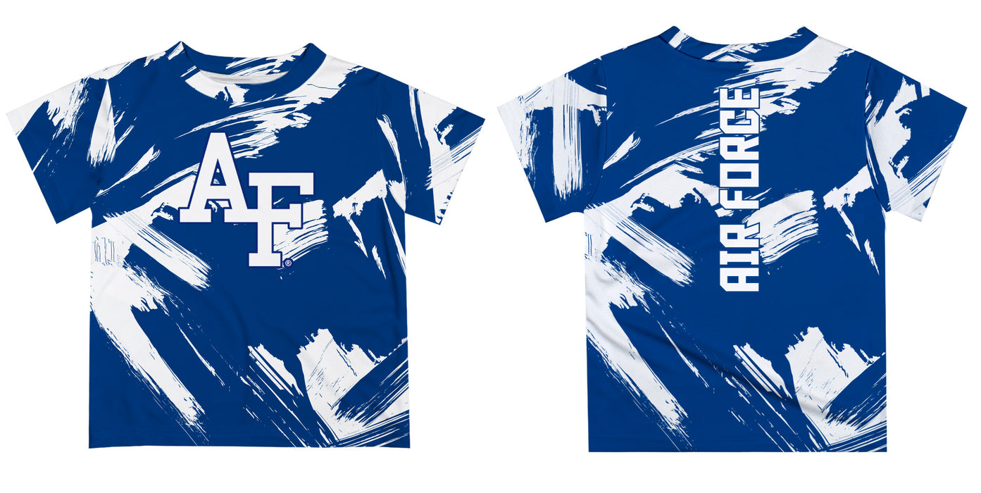US Airforce Falcons Vive La Fete Boys Game Day Blue Short Sleeve Tee Paint Brush - Vive La Fête - Online Apparel Store