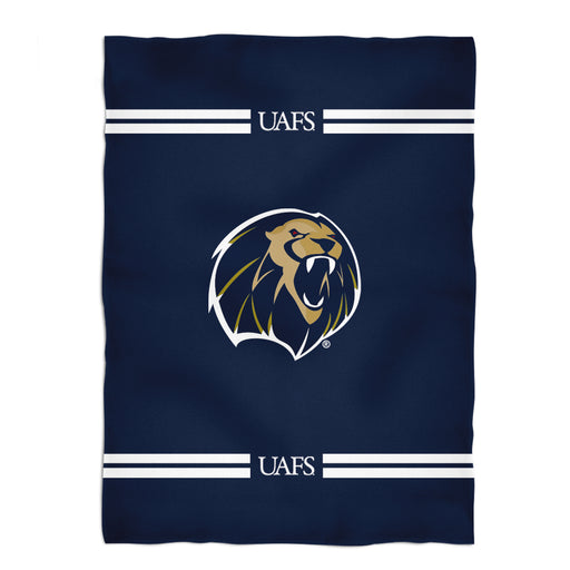 Arkansas Fort Smith UAFS Lions Vive La Fete Game Day Soft Premium Fleece Navy Throw Blanket 40" x 58” Logo and Stripes - Vive La Fête - Online Apparel Store