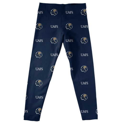 University of Arkansas at Fort Smith Lions Girls Game Day All Over Logo Elastic Waist Classic Play Navy Leggings Tights - Vive La Fête - Online Apparel Store