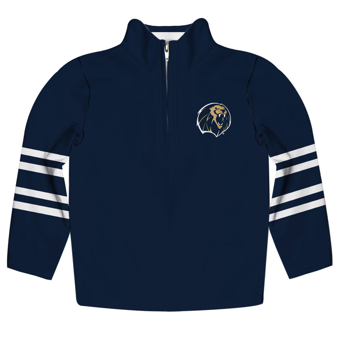 University of Arkansas at Fort Smith Lions Vive La Fete Game Day Navy Quarter Zip Pullover Stripes on Sleeves - Vive La Fête - Online Apparel Store
