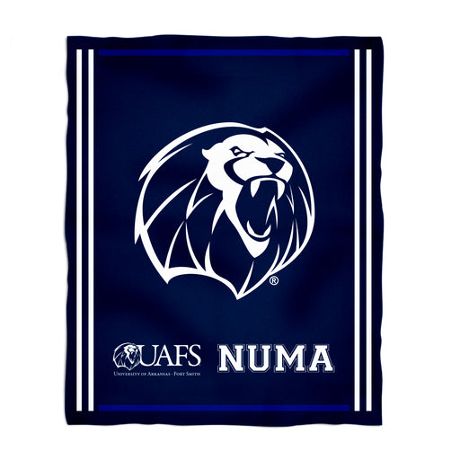 Arkansas Fort Smith UAFS Lions Vive La Fete Kids Game Day Navy Plush Soft Minky Blanket 36 x 48 Mascot