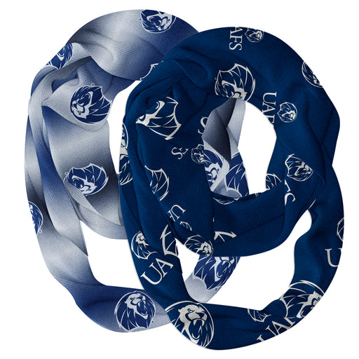 Arkansas Fort Smith Lions Vive La Fete All Over Logo Collegiate Women Set of 2 Light Weight Ultra Soft Infinity Scarfs