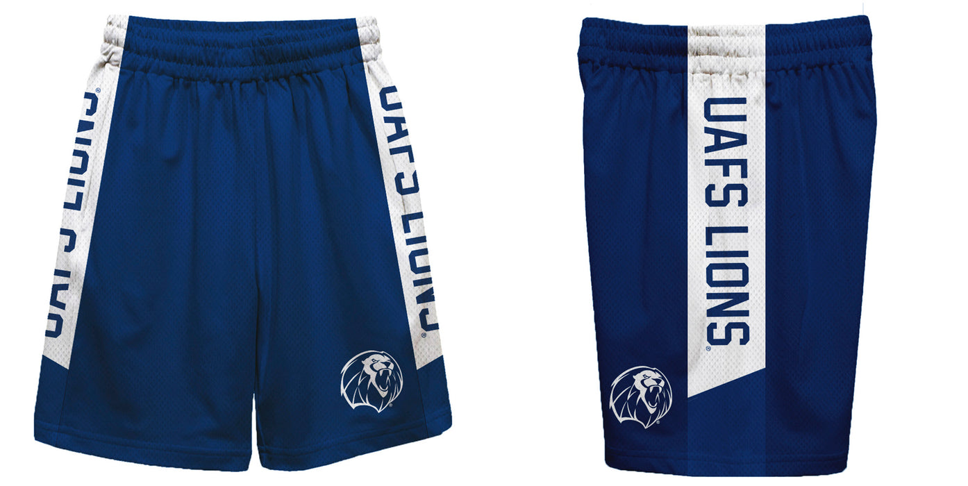 Arkansas Fort Smith UAFS Lions Vive La Fete Game Day Navy Stripes Boys Solid White Athletic Mesh Short - Vive La Fête - Online Apparel Store