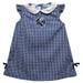 University of Arkansas at Fort Smith Lions Embroidered Navy Gingham A Line Dress