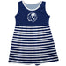 Arkansas at Fort Smith Lions Vive La Fete Girls Game Day Sleeveless Tank Dress Solid Navy Logo Stripes on Skirt