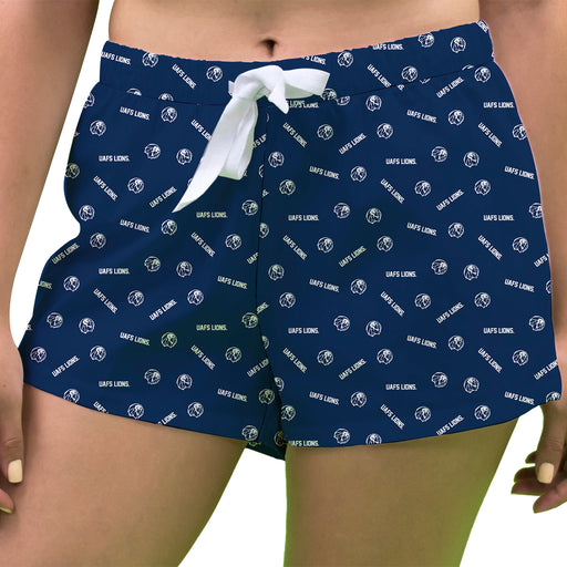 Arkansas Fort Smith UAFS Lions Vive La Fete Game Day All Over Logo Women Navy Lounge Shorts