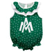 University of Arkansas Monticello Ball Weevils Swirls Green Sleeveless Ruffle Onesie Logo Bodysuit