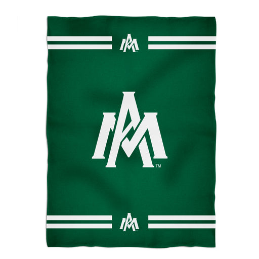 University of Arkansas Monticello Ball Weevils Soft Premium Fleece Green Throw Blanket 40" x 58” Logo and Stripes - Vive La Fête - Online Apparel Store