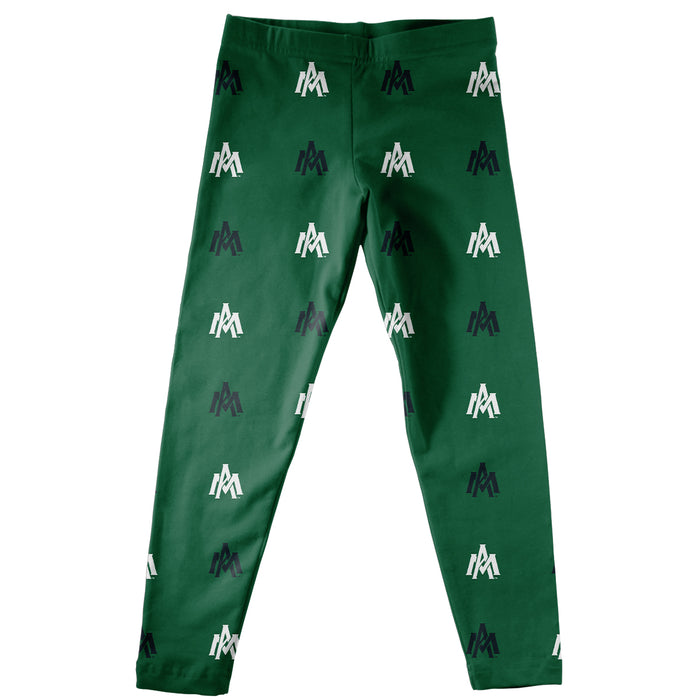 University of Arkansas Monticello UAM Ball Weevils Girls All Over Logo Elastic Waist Classic Play Green Leggings Tights - Vive La Fête - Online Apparel Store