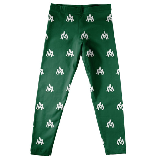 University of Arkansas Monticello Ball Weevils Girls All Over Logo Elastic Waist Classic Play Green Leggings Tights - Vive La Fête - Online Apparel Store