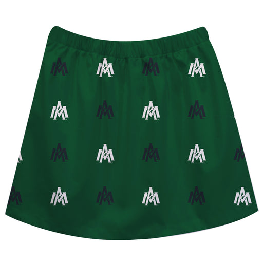 University of Arkansas Monticello Ball Weevils Girls Game Day All Over Logo Elastic Waist Classic Play Green Skirt - Vive La Fête - Online Apparel Store