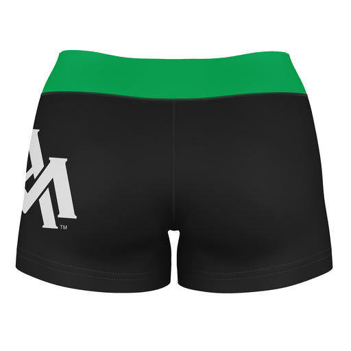 University of Arkansas Monticello UAM Logo on Thigh & Waistband Black & Green Women Booty Workout Shorts 3.75 Inseam" - Vive La Fête - Online Apparel Store