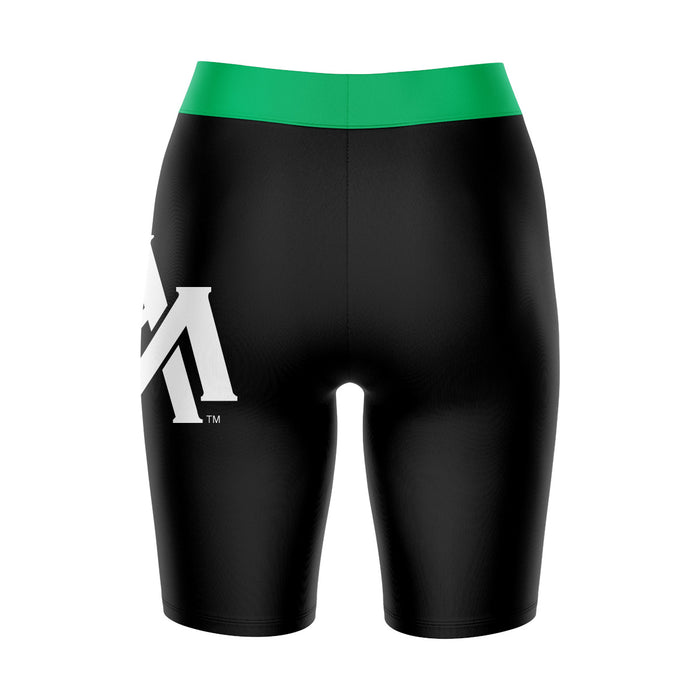 University of Arkansas Monticello UAM Logo on Thigh & Waistband Black & Green Women Bike Short 9 Inseam" - Vive La Fête - Online Apparel Store