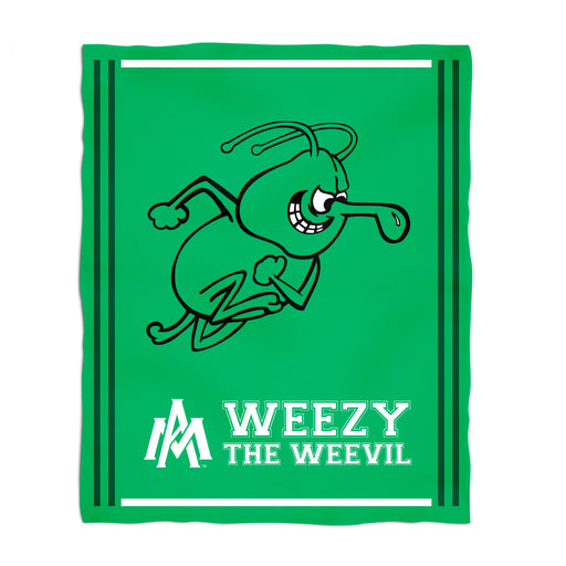 University of Arkansas Monticello Ball Weevils Vive La Fete Kids Game Day Green Plush Soft Minky Blanket 36 x 48 Mascot