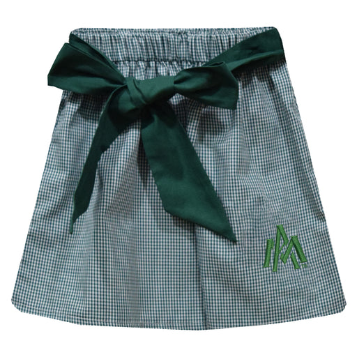 University of Arkansas Monticello Boll Weevils Embroidered Hunter Green Gingham Skirt with Sash